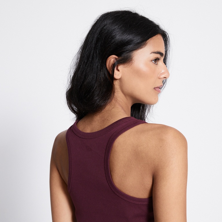 Basic ribbed tank top "Johanna" Plum